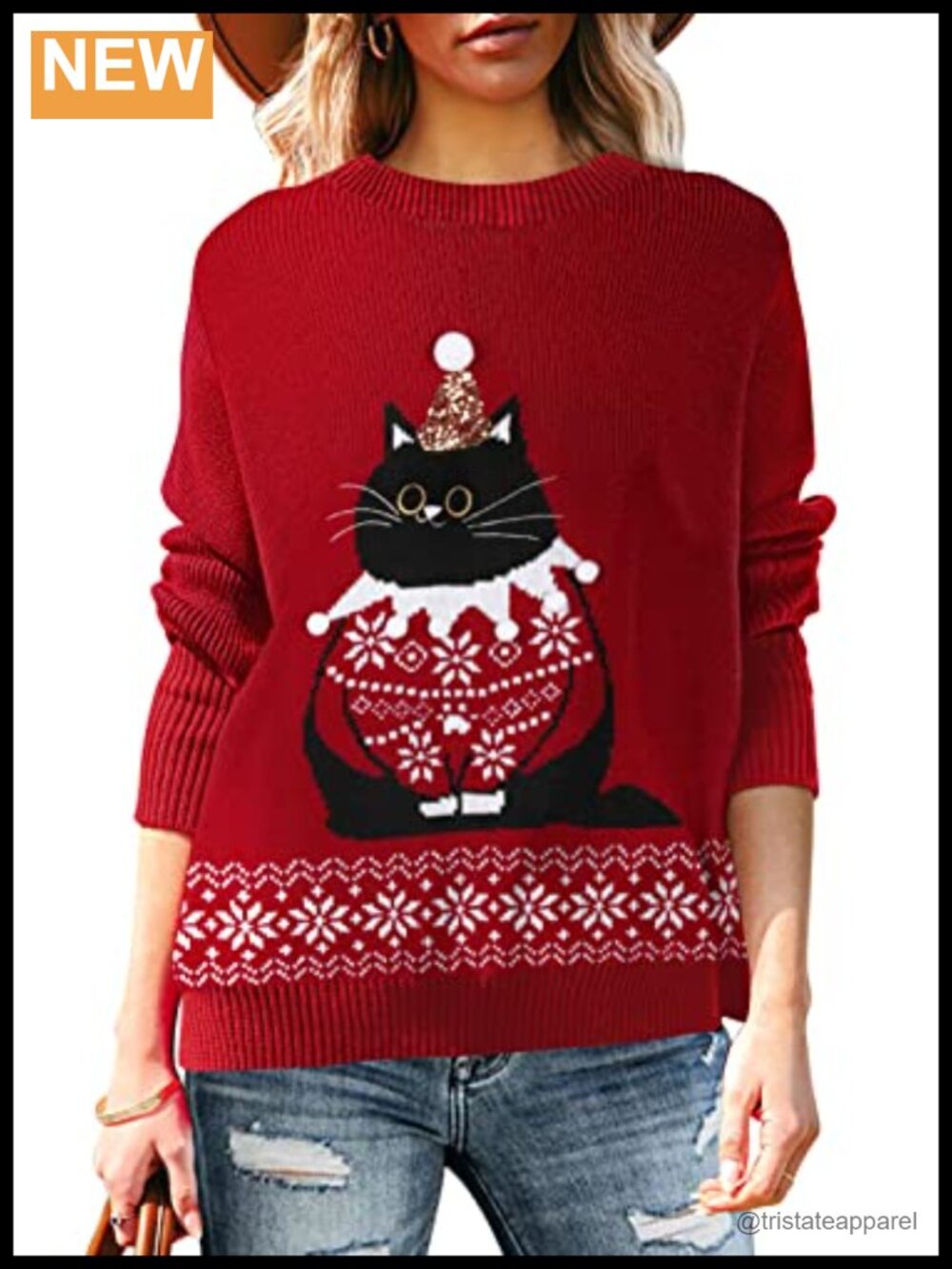 Ugly Christmas Sweater Long Sleeve Knitted Pullover Crewneck Xmas Jumper